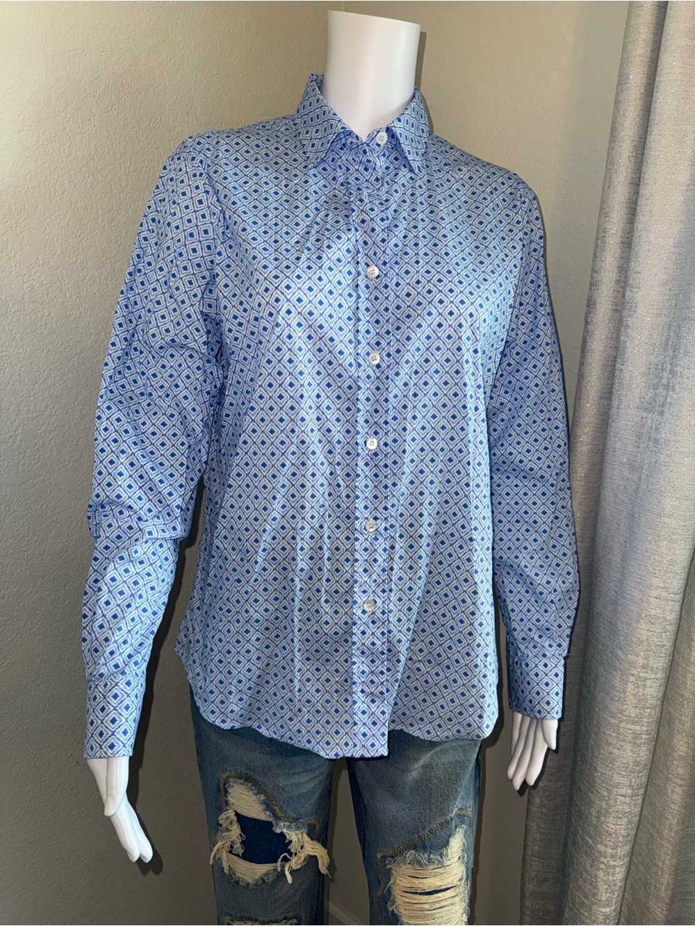 Woman Amina Rubinacci Italian Button-Down Shirt Size 46 (fits US like a 10/12)